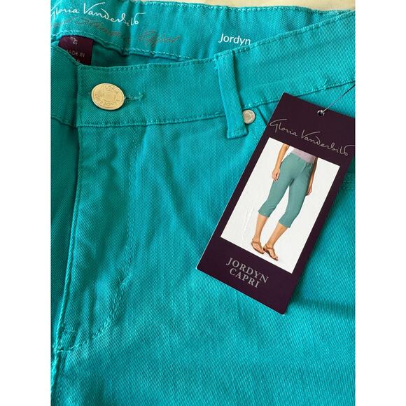 Gloria Vanderbilt Capri Mid Rise Jordyn Jeans Size 6 Caribbean Green NWT - Picture 6 of 7